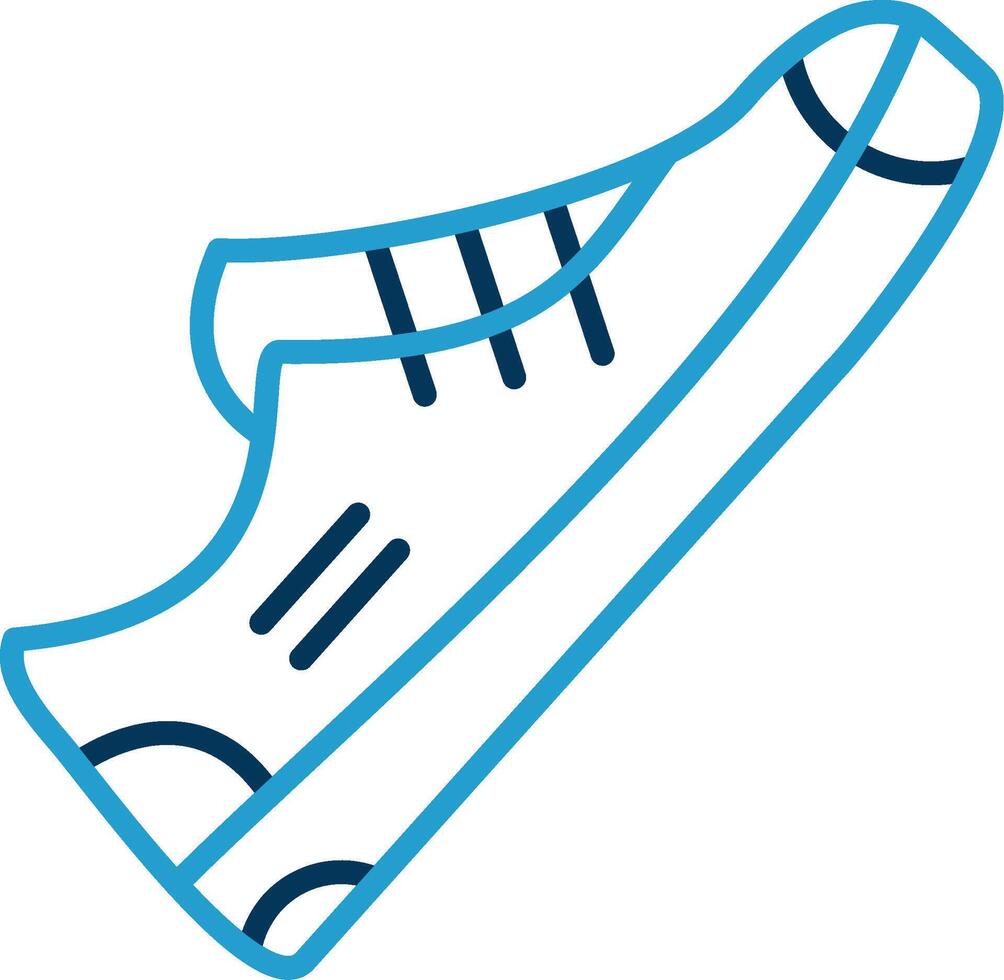 Shoe Line Blue Two Color Icon vector