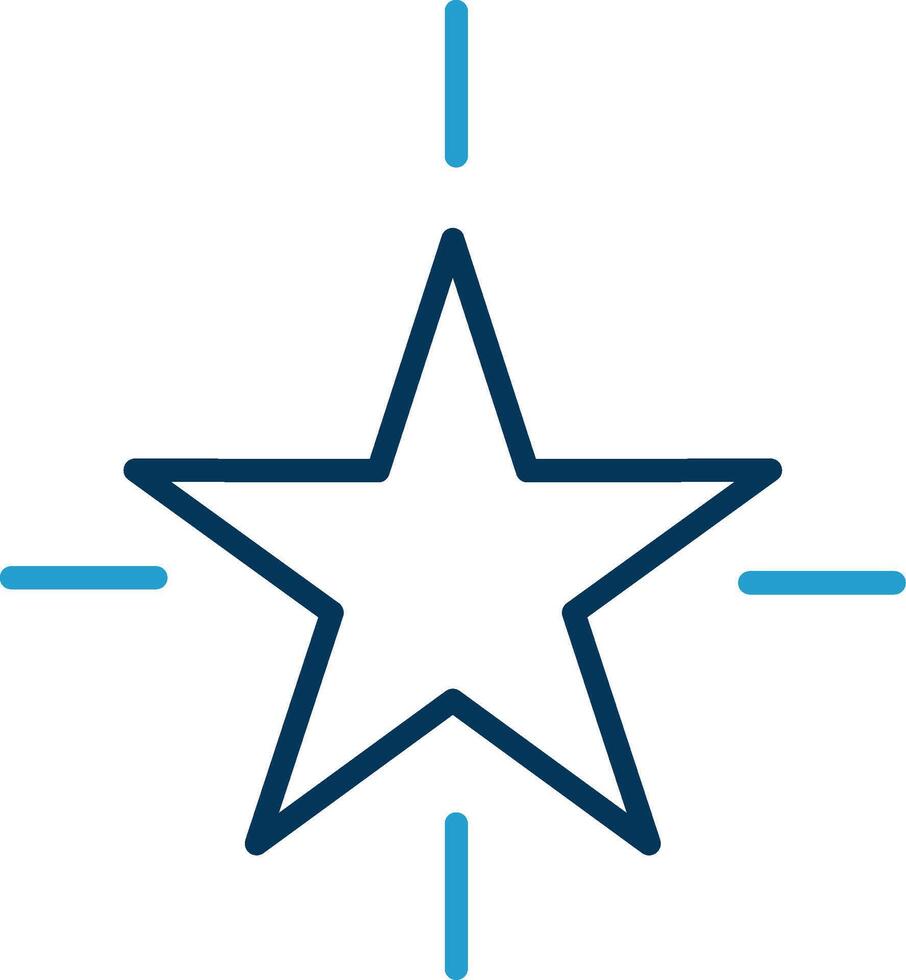 Star Line Blue Two Color Icon vector
