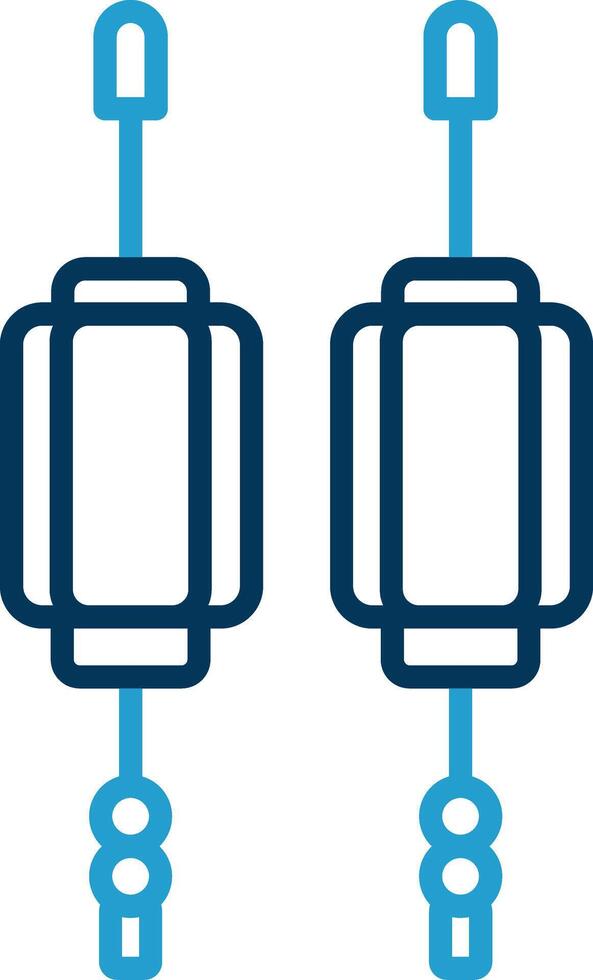 Lantern Line Blue Two Color Icon vector