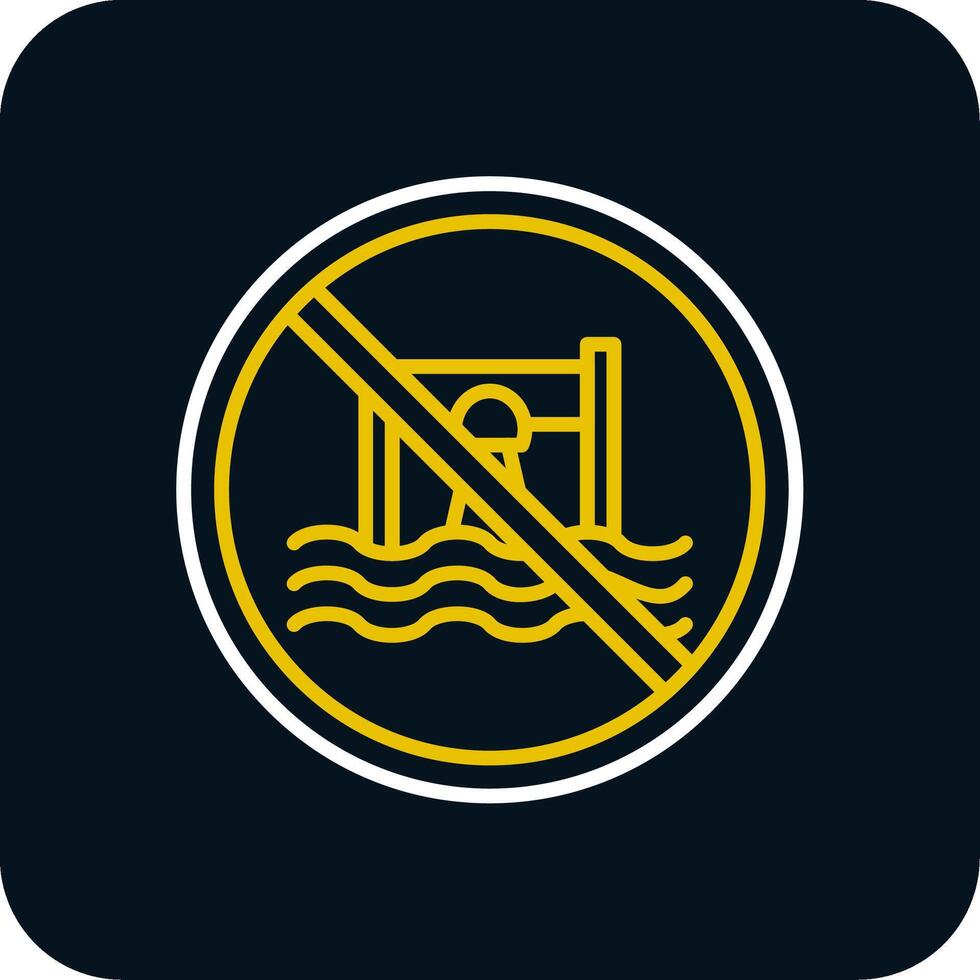 Prohibited Sign Line Yellow White Icon vector