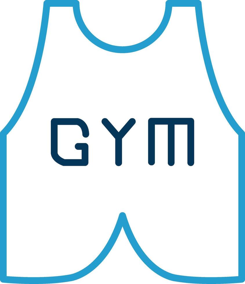 Vest Suit Line Blue Two Color Icon vector
