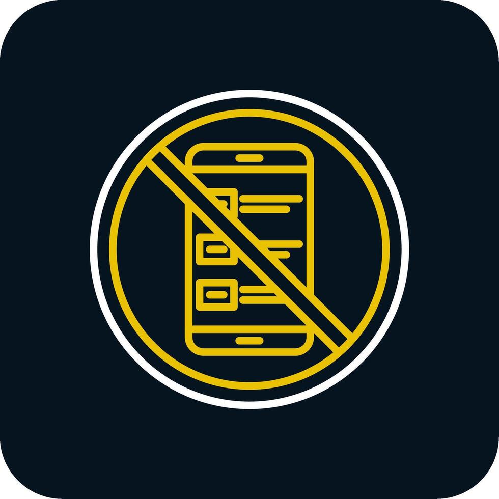 Prohibited Sign Line Yellow White Icon vector