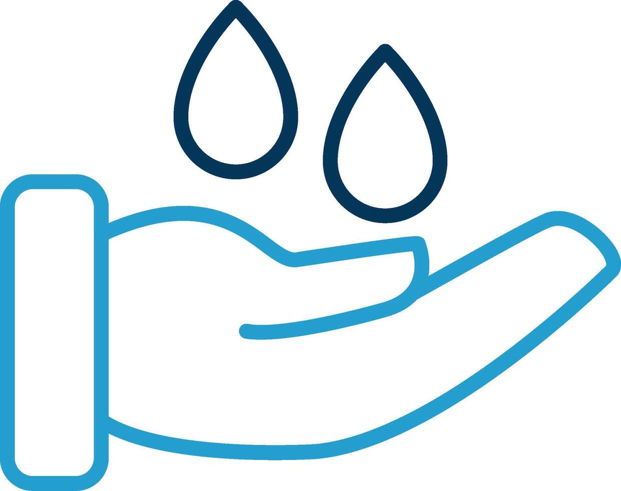 Save Water Line Blue Two Color Icon vector