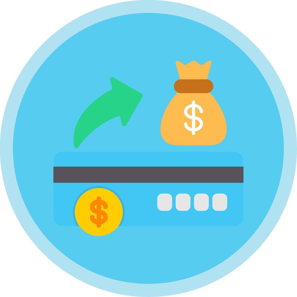Bank Check Flat Multi Circle Icon vector