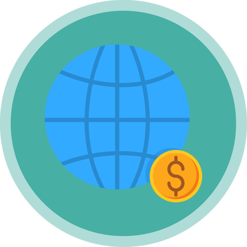 Global Economy Flat Multi Circle Icon vector