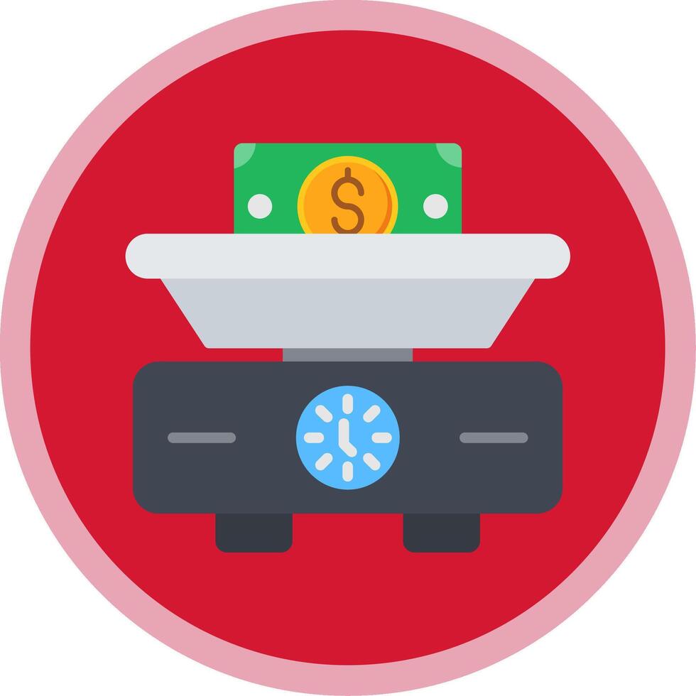 Weighing Scale Flat Multi Circle Icon vector