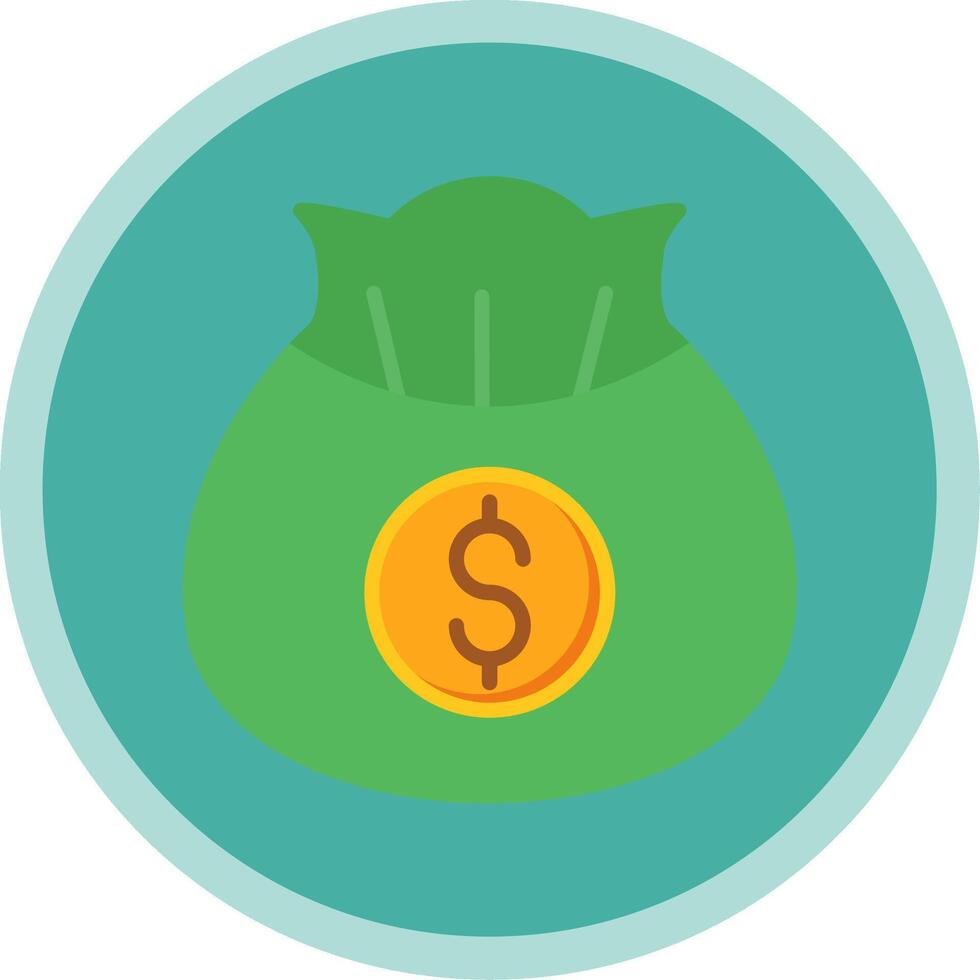 Money Bag Flat Multi Circle Icon vector