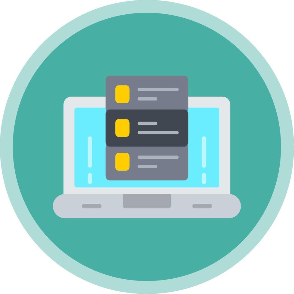Laptop Flat Multi Circle Icon vector
