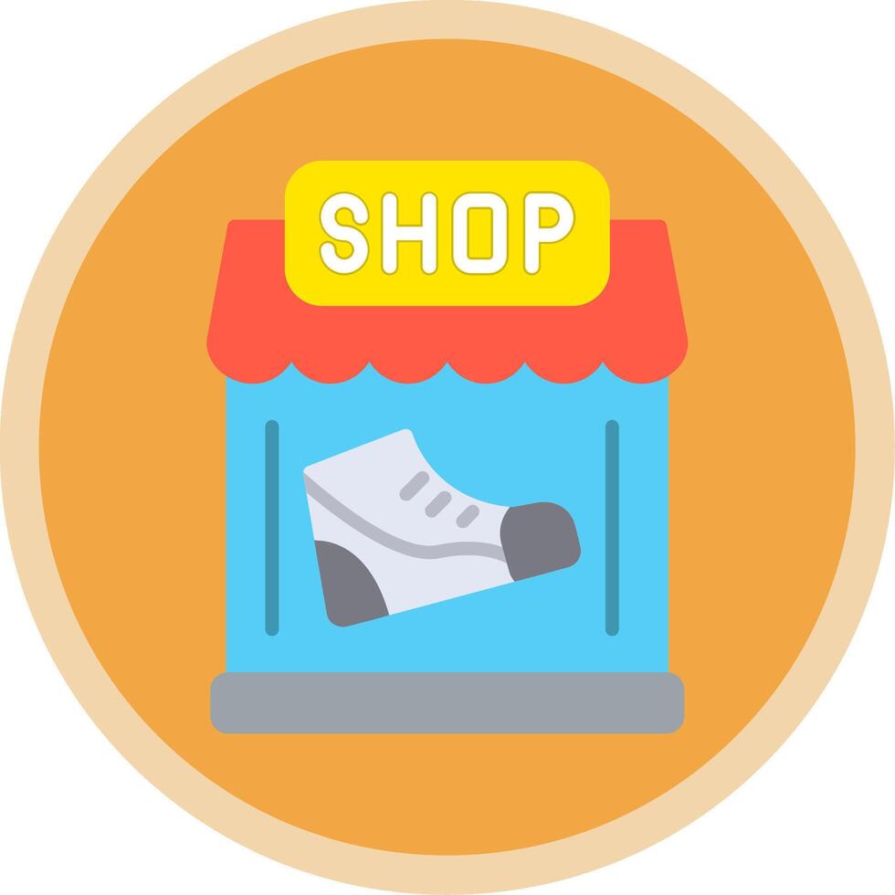 Shoe Shop Flat Multi Circle Icon vector