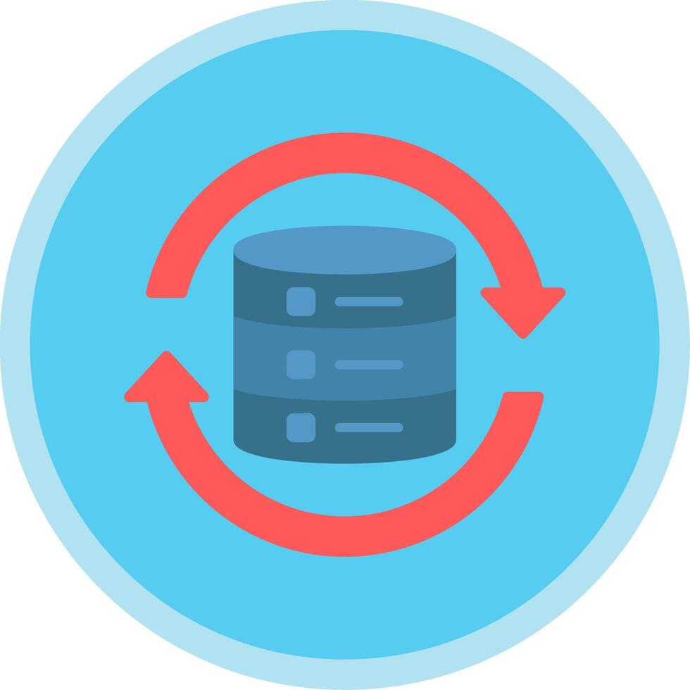 Data Synchronization Flat Multi Circle Icon vector