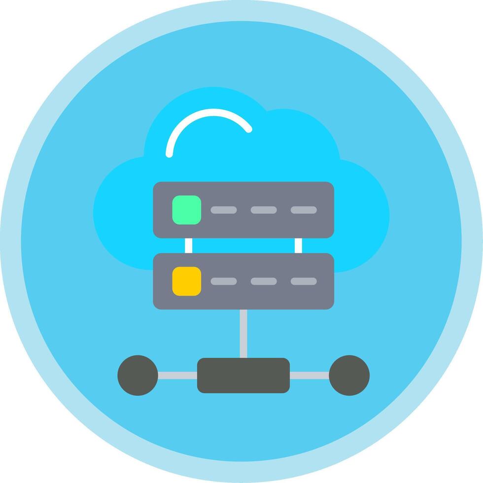 Cloud Database Flat Multi Circle Icon vector