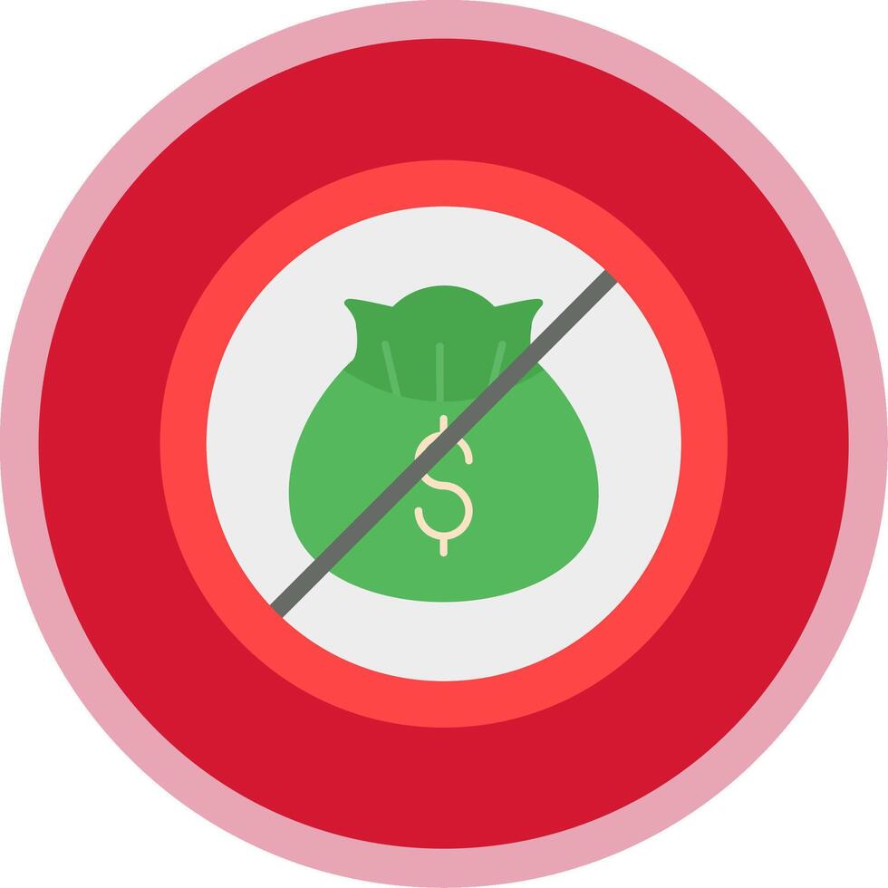 No Money Flat Multi Circle Icon vector