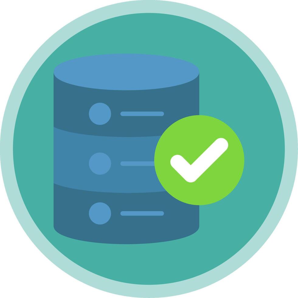 Approved Database Flat Multi Circle Icon vector
