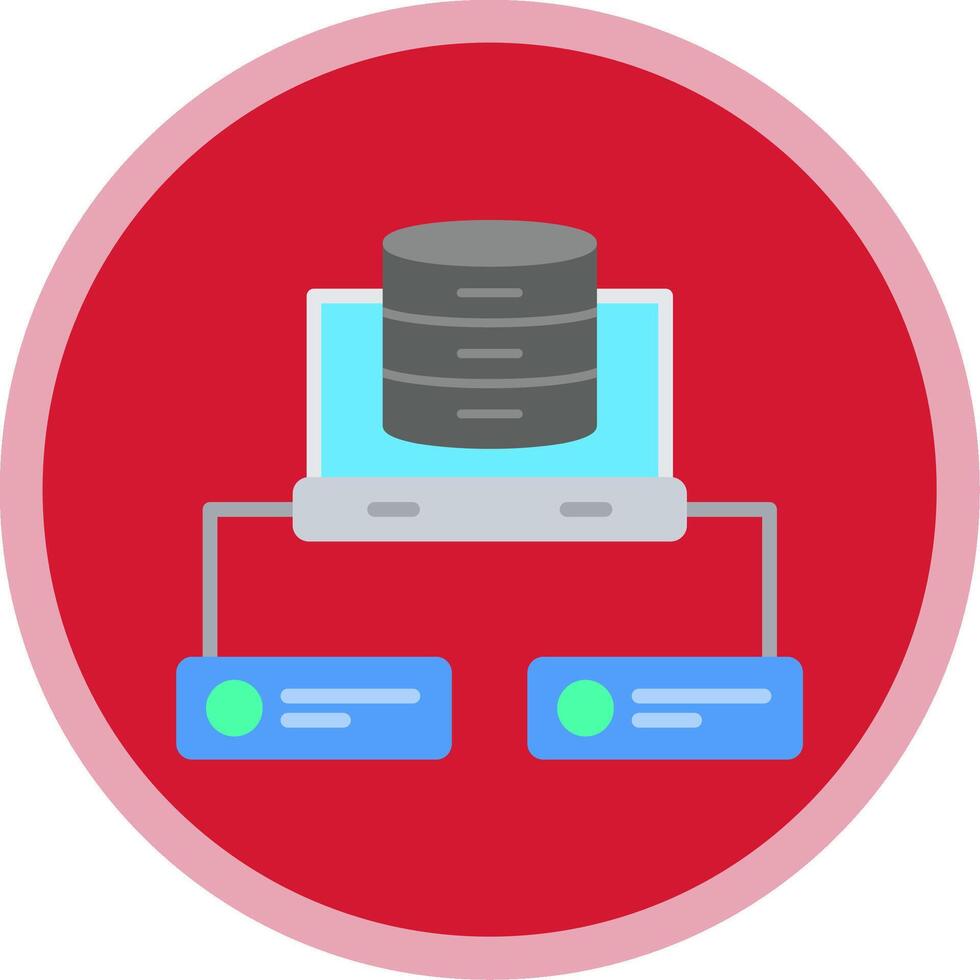 Data Network Flat Multi Circle Icon vector