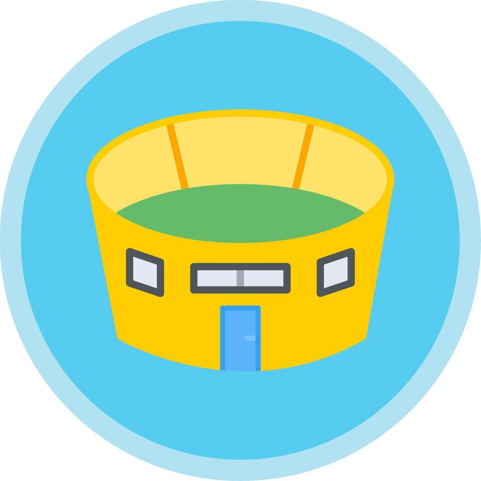 Stadium Flat Multi Circle Icon vector