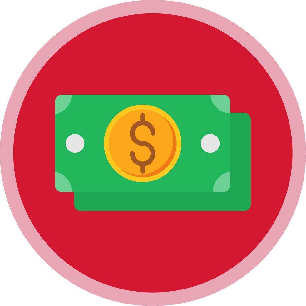 Dollar Bill Flat Multi Circle Icon vector