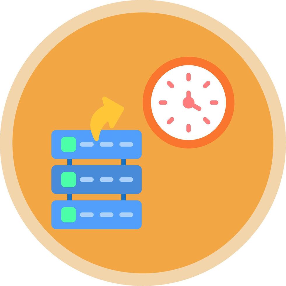 Clock Time Flat Multi Circle Icon vector