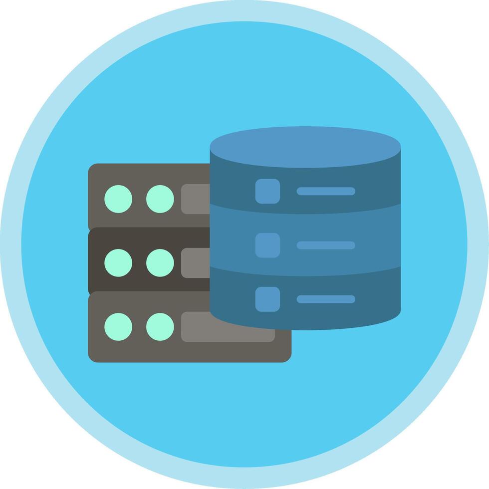 Data Server Flat Multi Circle Icon vector