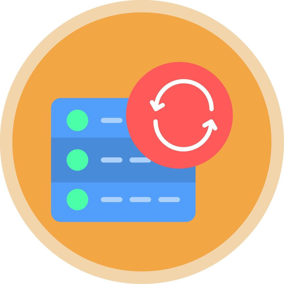 Data Synchronization Flat Multi Circle Icon vector