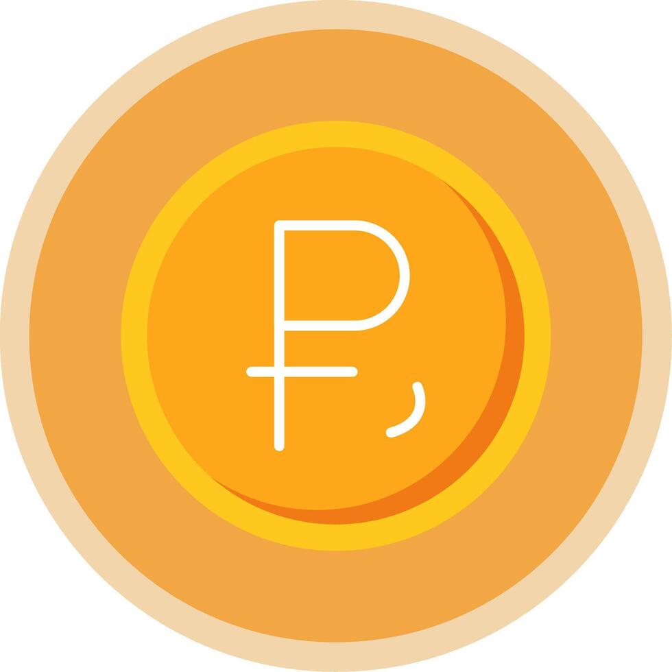 Ruble Flat Multi Circle Icon vector