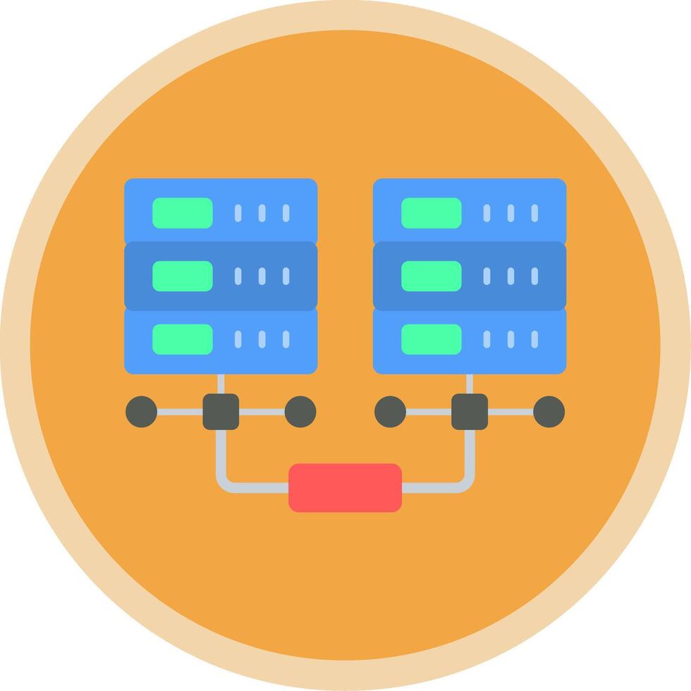 Data Network Flat Multi Circle Icon vector