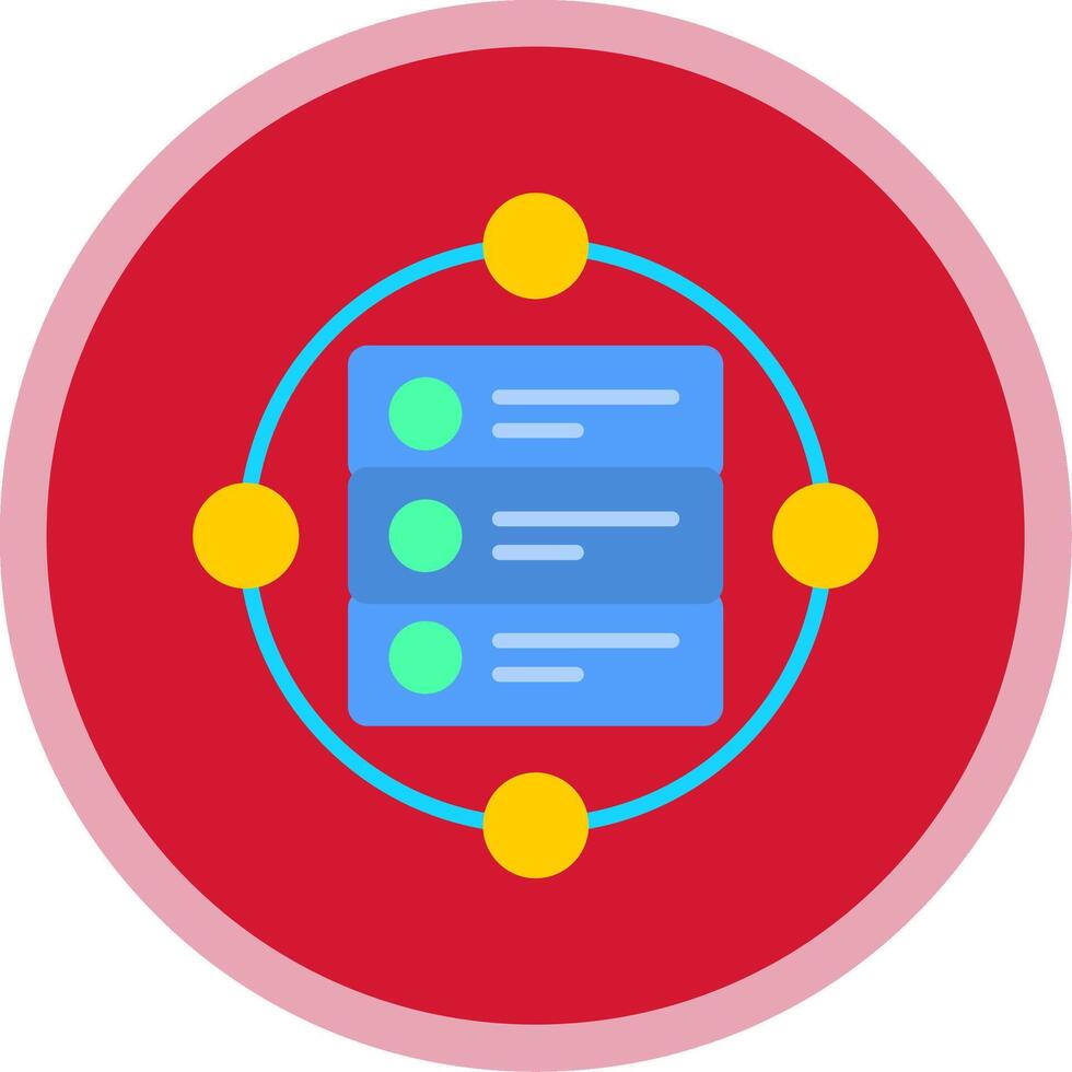 Data Flow Flat Multi Circle Icon vector
