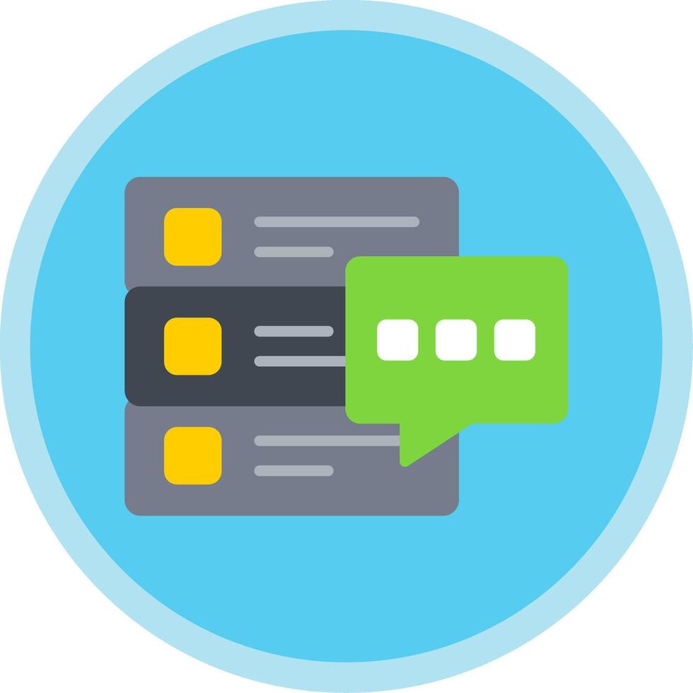 Database Message Flat Multi Circle Icon vector