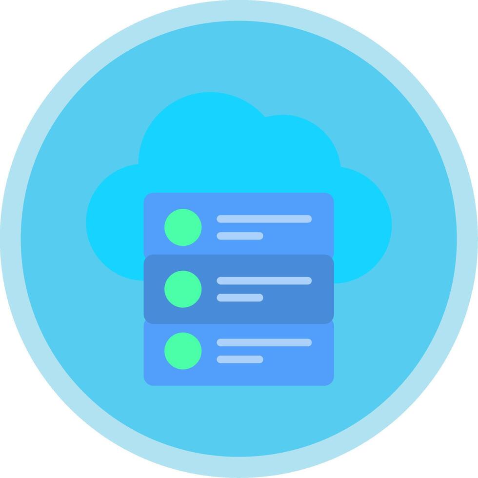 Cloud Data Flat Multi Circle Icon vector