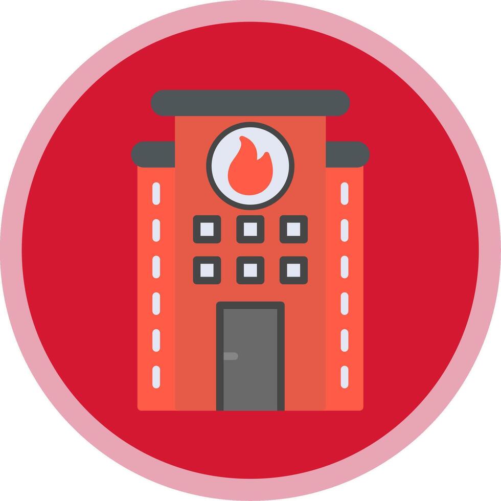 Fire Station Flat Multi Circle Icon vector
