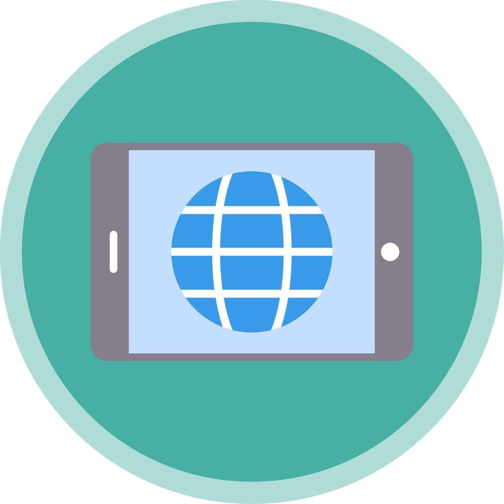 Tablet Screen Flat Multi Circle Icon vector