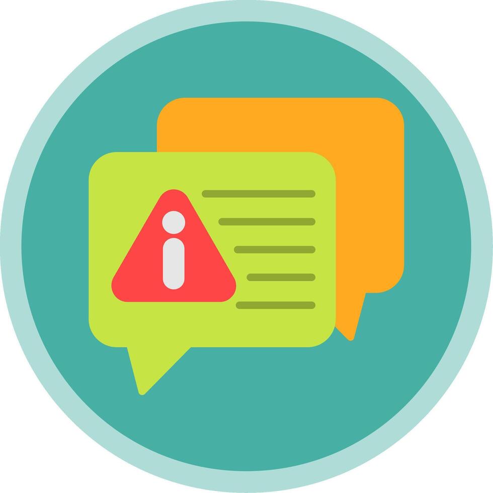 Error Message Flat Multi Circle Icon vector
