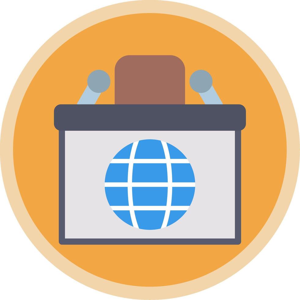 Desk Flat Multi Circle Icon vector