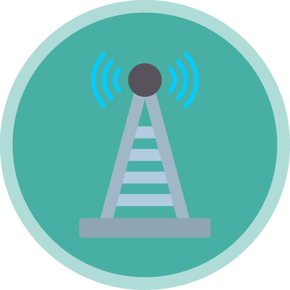 Radio Tower Flat Multi Circle Icon vector