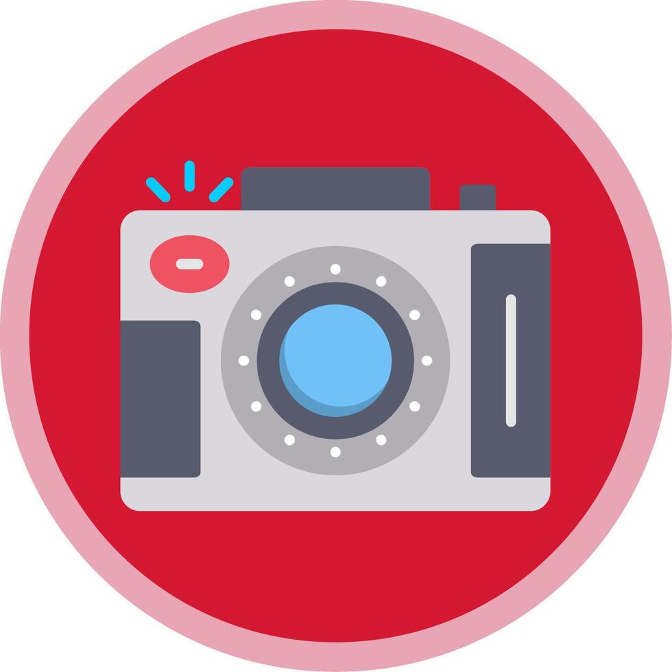 Dslr Camera Flat Multi Circle Icon vector