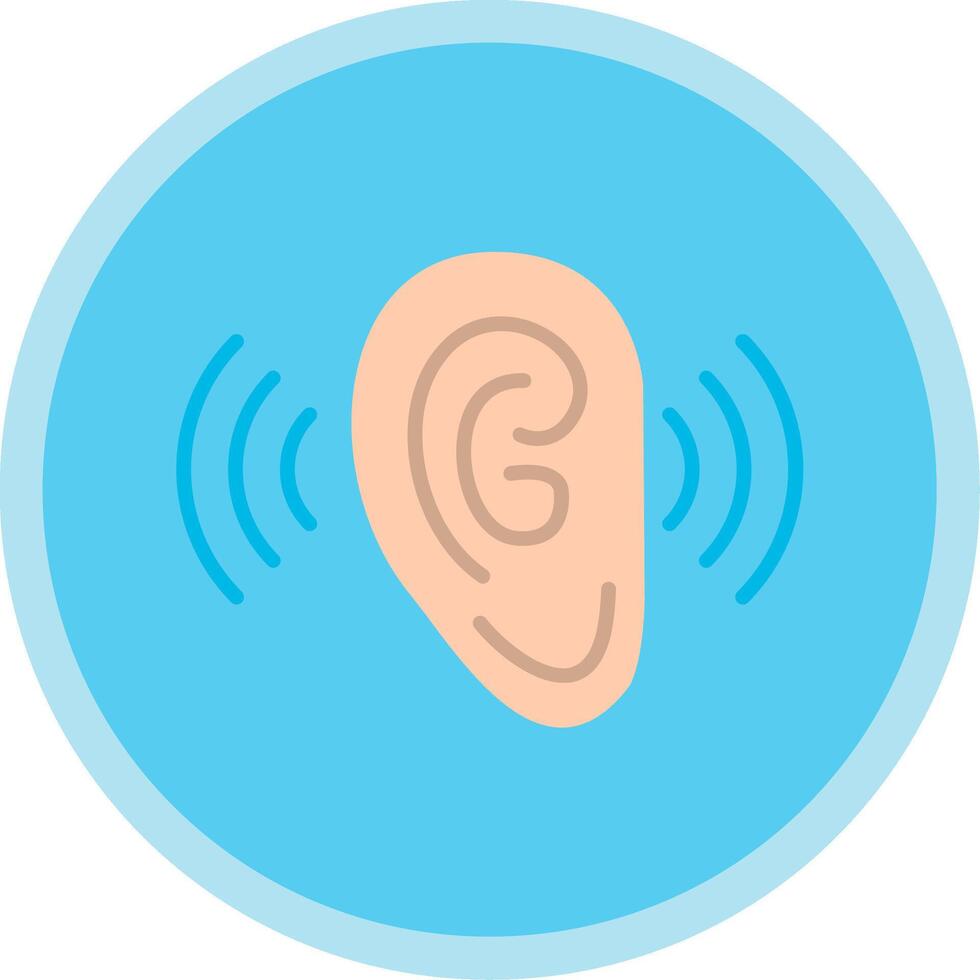 Listening Flat Multi Circle Icon vector