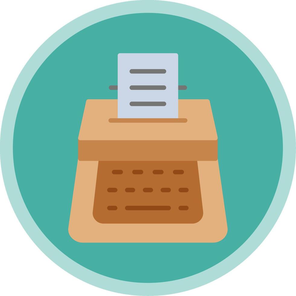 Typewriter Flat Multi Circle Icon vector