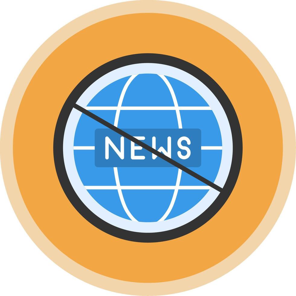 Fake News Flat Multi Circle Icon vector