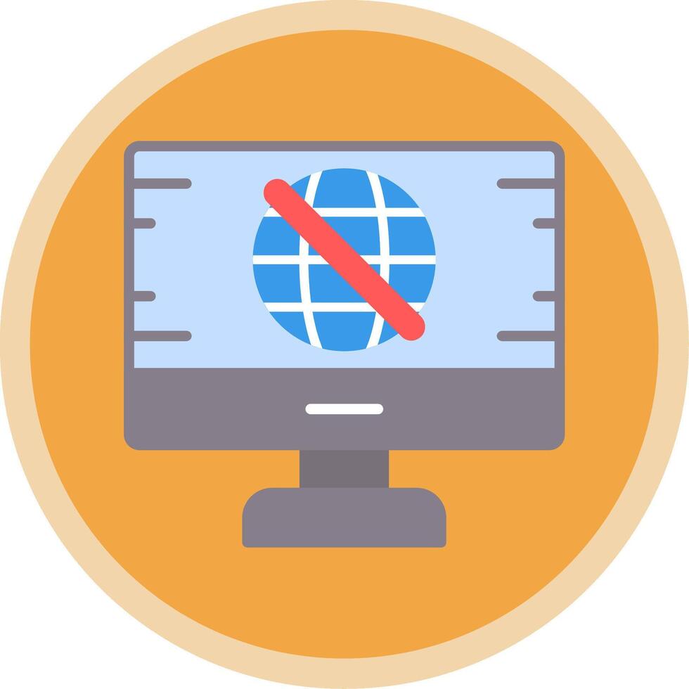 No Signal Flat Multi Circle Icon vector
