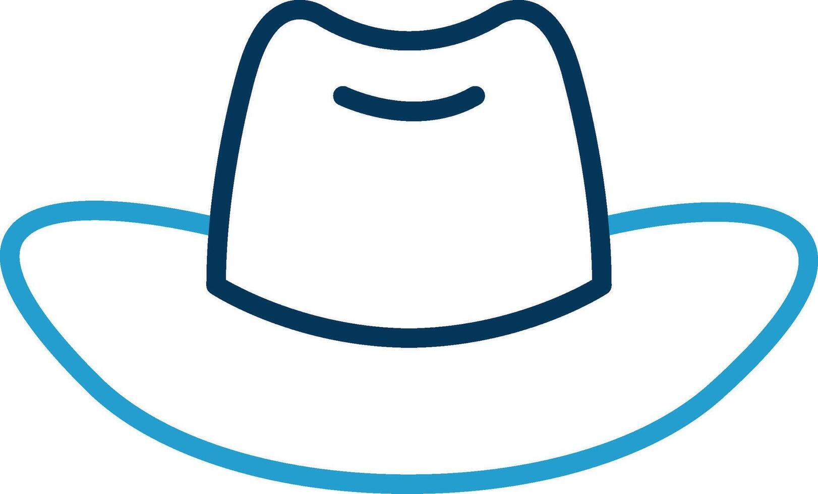 vaquero sombrero línea azul dos color icono vector