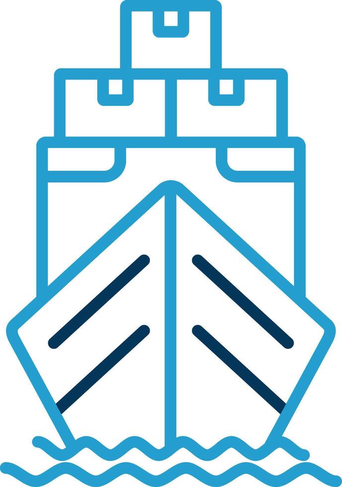 Yacht Line Blue Two Color Icon vector