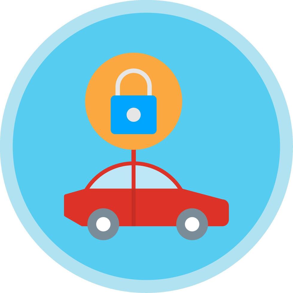 Secured Flat Multi Circle Icon vector