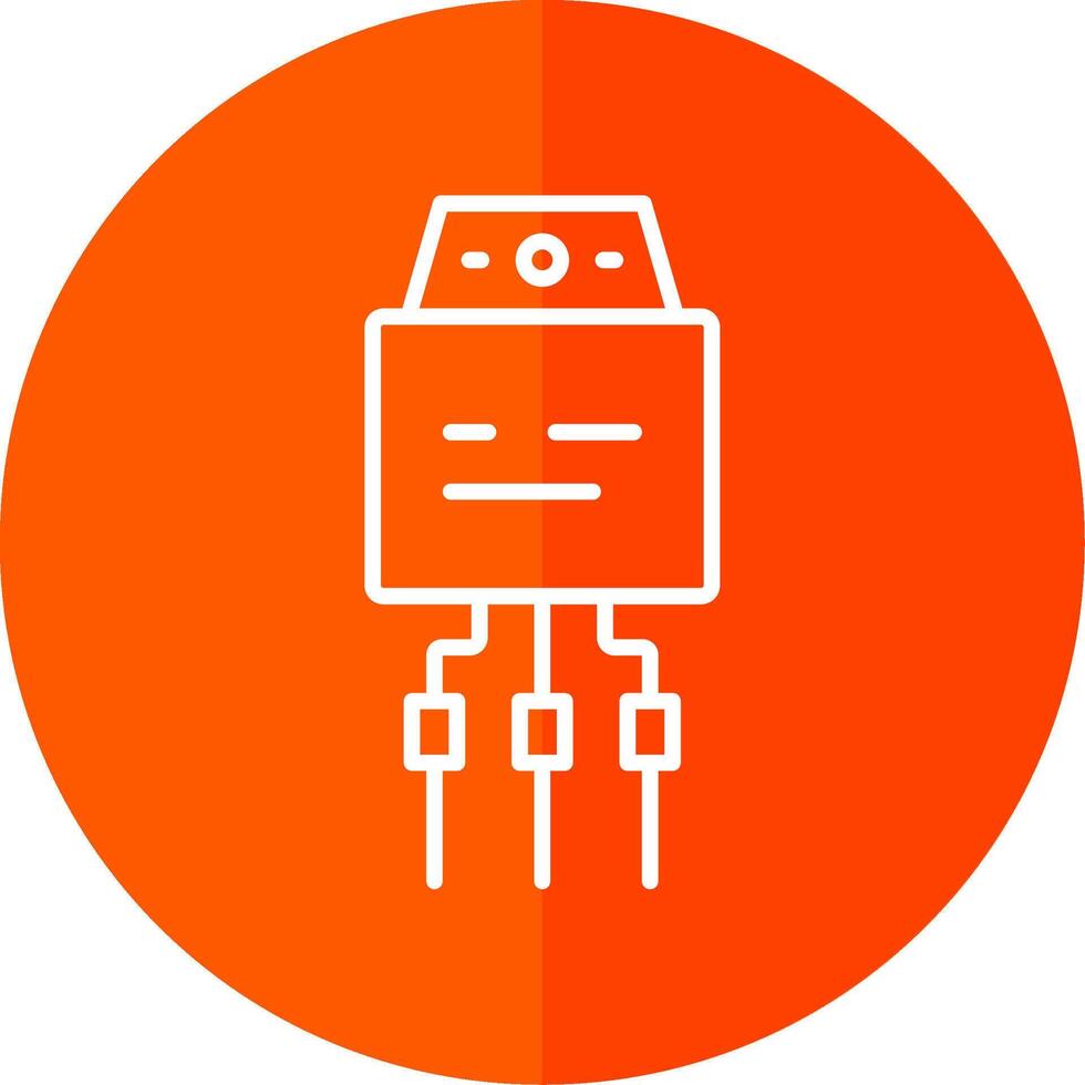 Transistor Line Yellow White Icon vector
