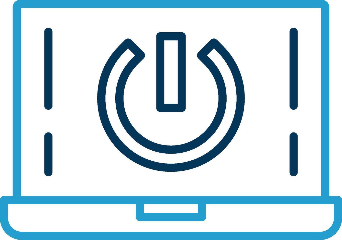 Start Button Line Blue Two Color Icon vector