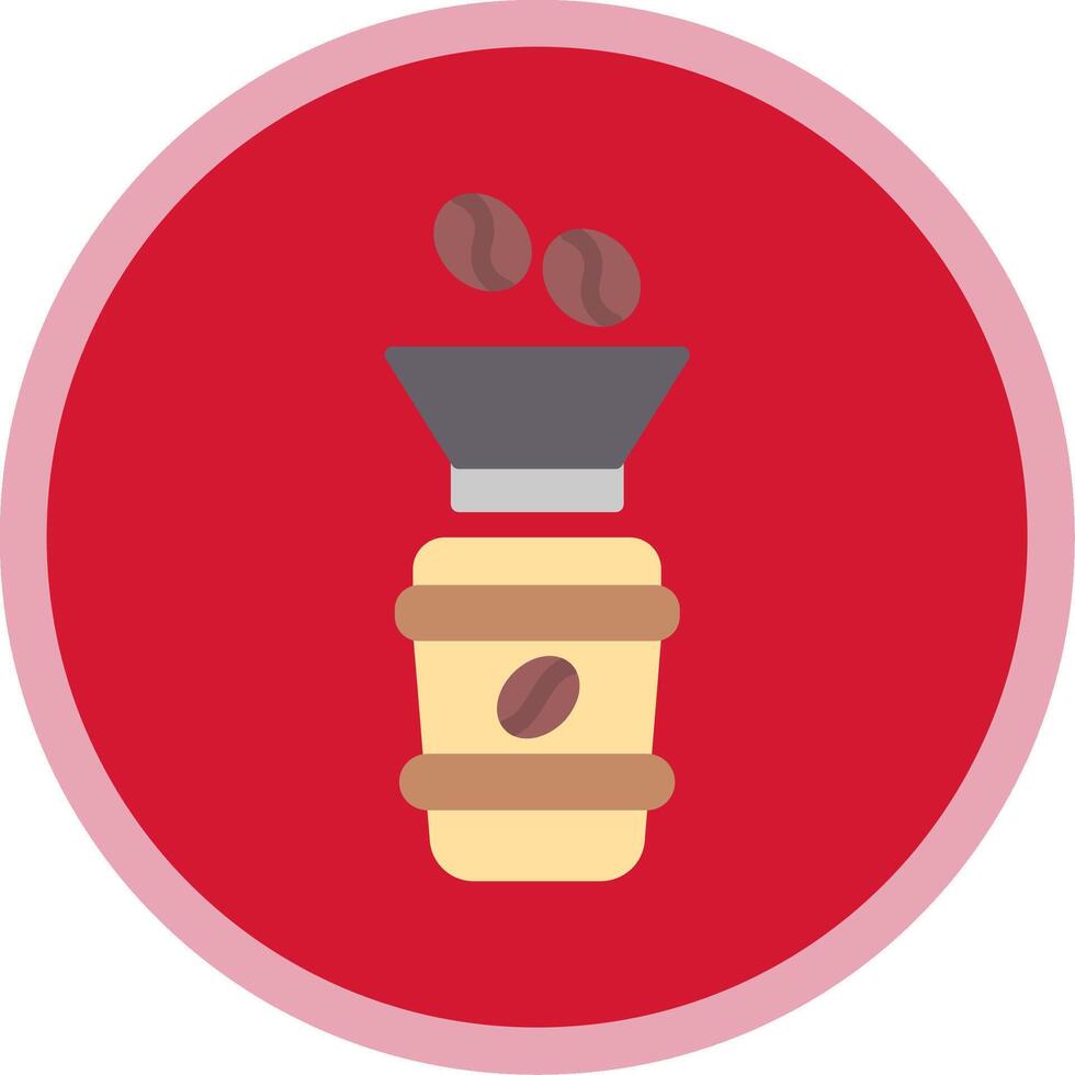 Coffee Filter Flat Multi Circle Icon vector