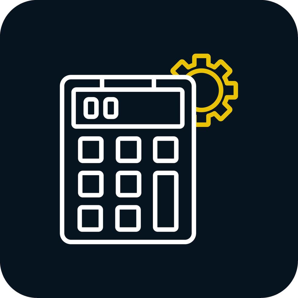 Calculator Line Yellow White Icon vector