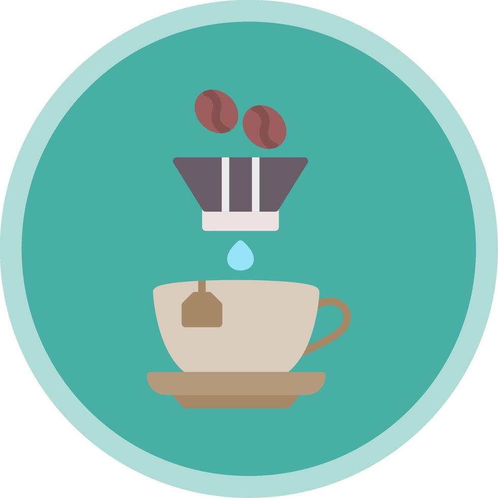 Coffee Filter Flat Multi Circle Icon vector