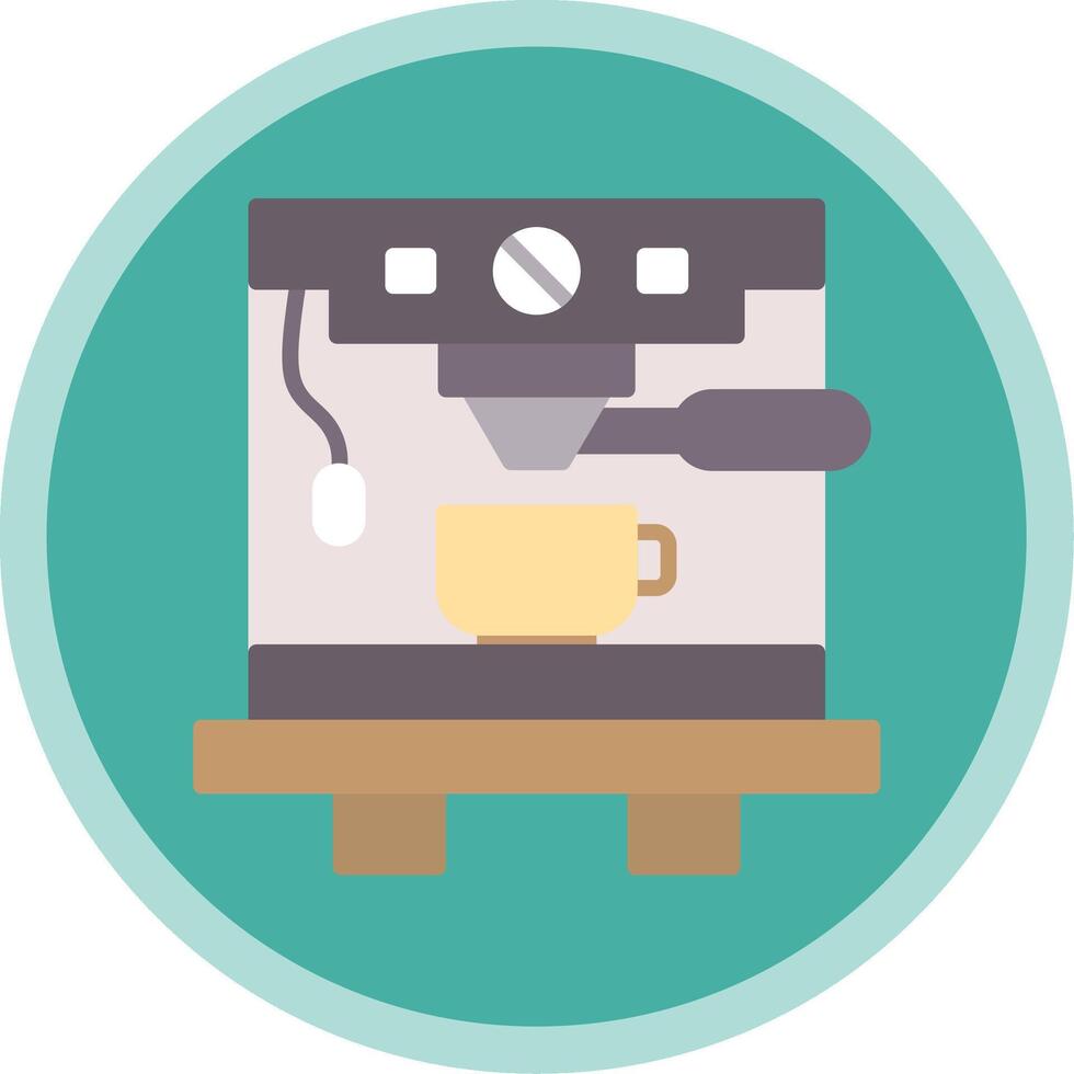 Coffee Machine Flat Multi Circle Icon vector
