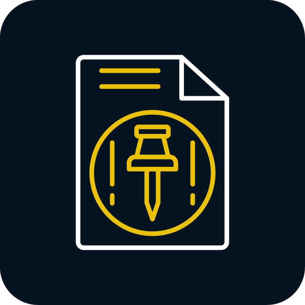 Push Line Yellow White Icon vector