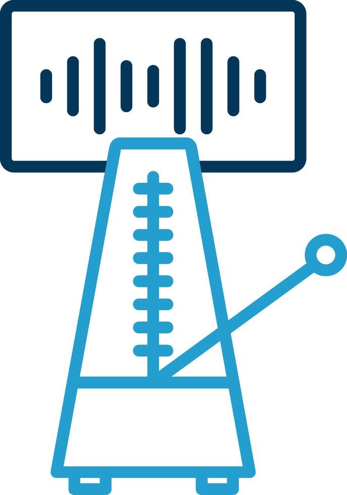 Metronome Line Blue Two Color Icon vector