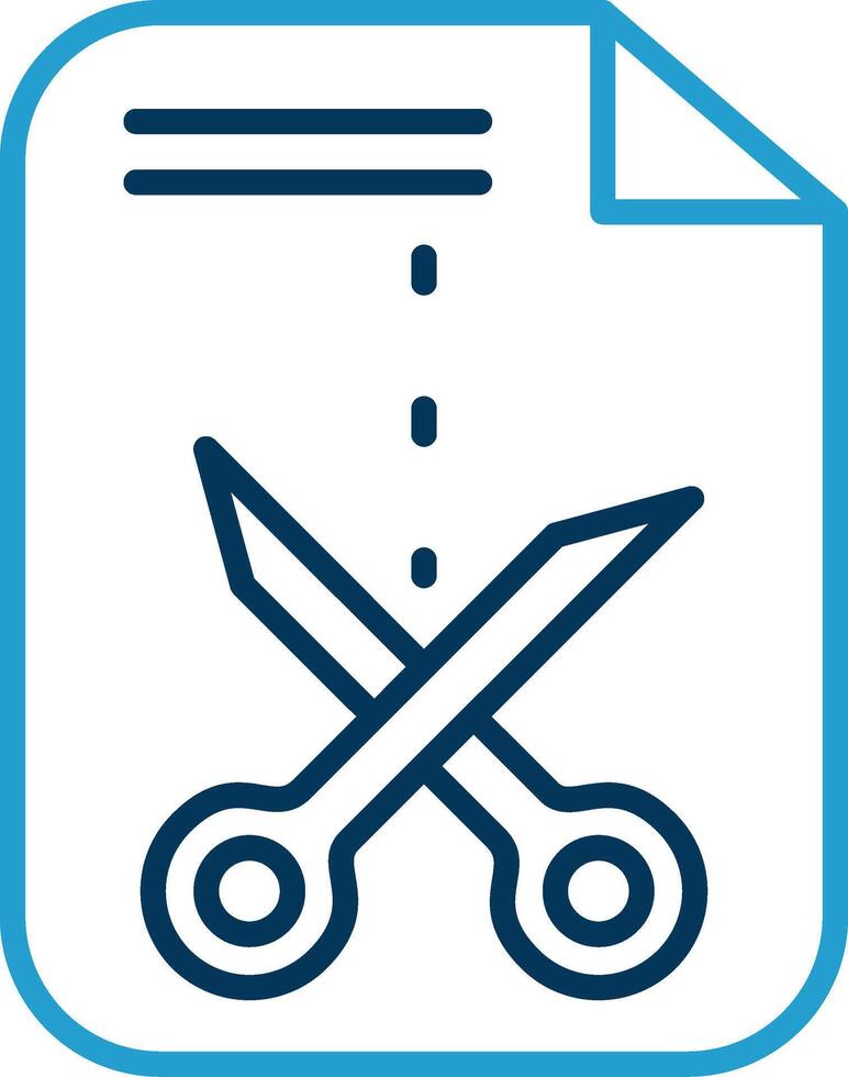 Cutting Line Blue Two Color Icon vector